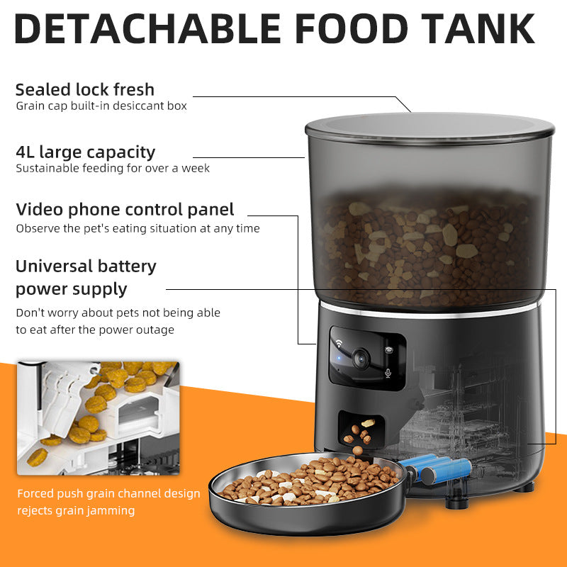 Pet feeder with video function