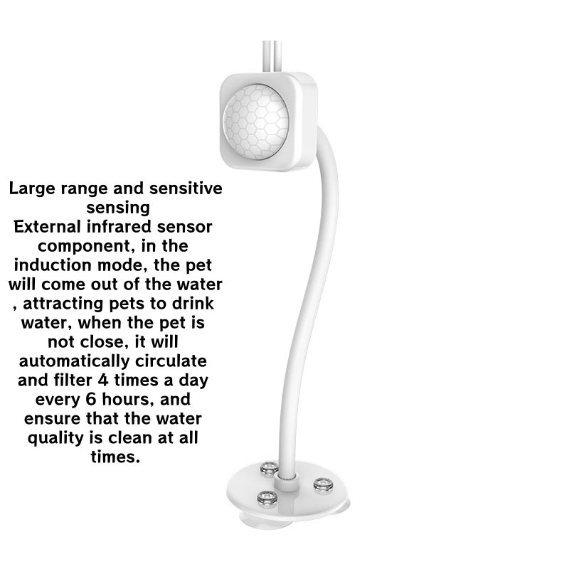 Intelligent thermostatic cat and dog water dispenser, silent filtration, external sensor