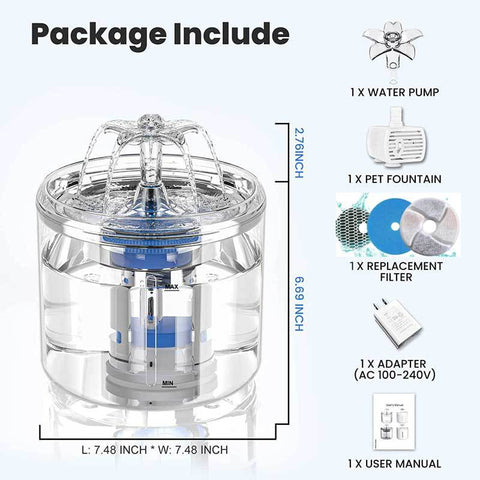 Intelligent thermostatic cat and dog water dispenser, silent filtration, external sensor