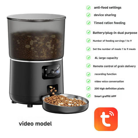 Pet feeder with video function